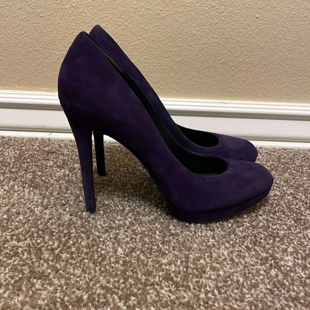 Purple Suede Pump Heels